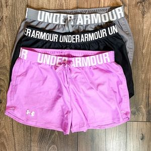 3 under armor shorts. Size small.